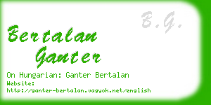 bertalan ganter business card